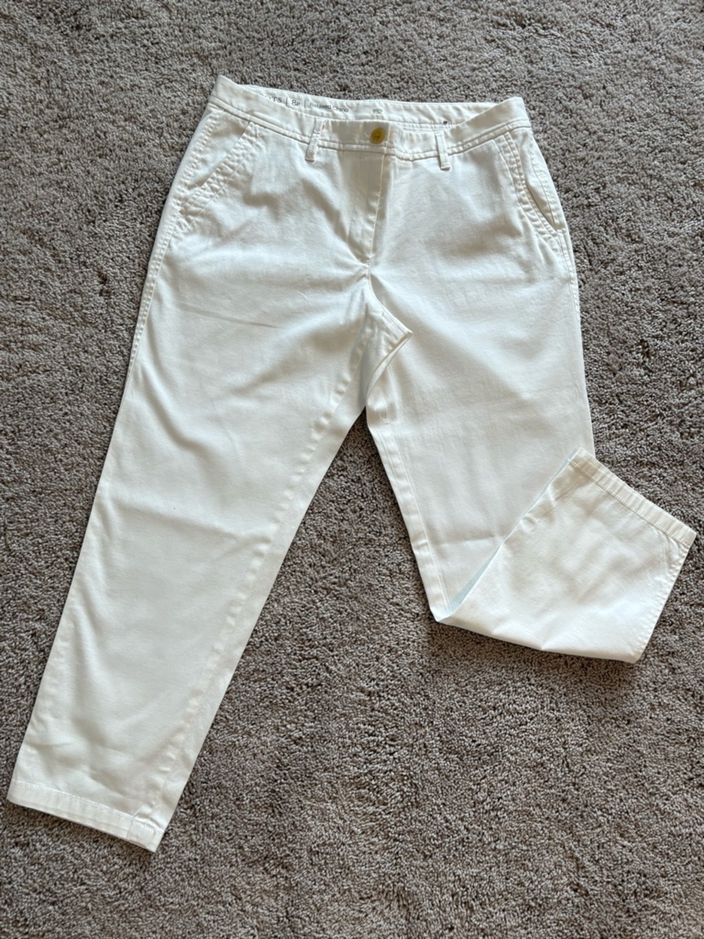Talbots White Relaxed Chino Pants